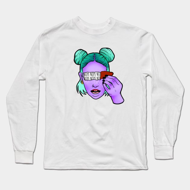 Trippy Nope Girl Long Sleeve T-Shirt by ReclusiveCrafts